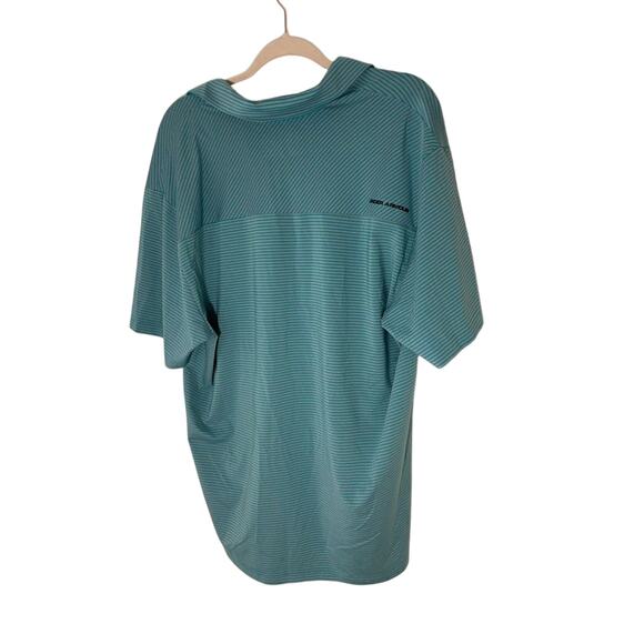 Men's Under Armour Teal Stripe 2XL Button Golf Tech Polo Country Club Preppy - Picture 4 of 5